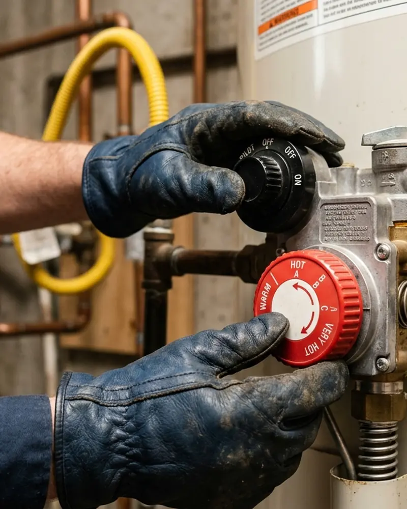 Close-up of Emergency Plumbing work by Water Heater Jockey in Schuylerville